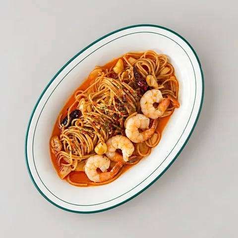 칠리쉬림프오일파스타